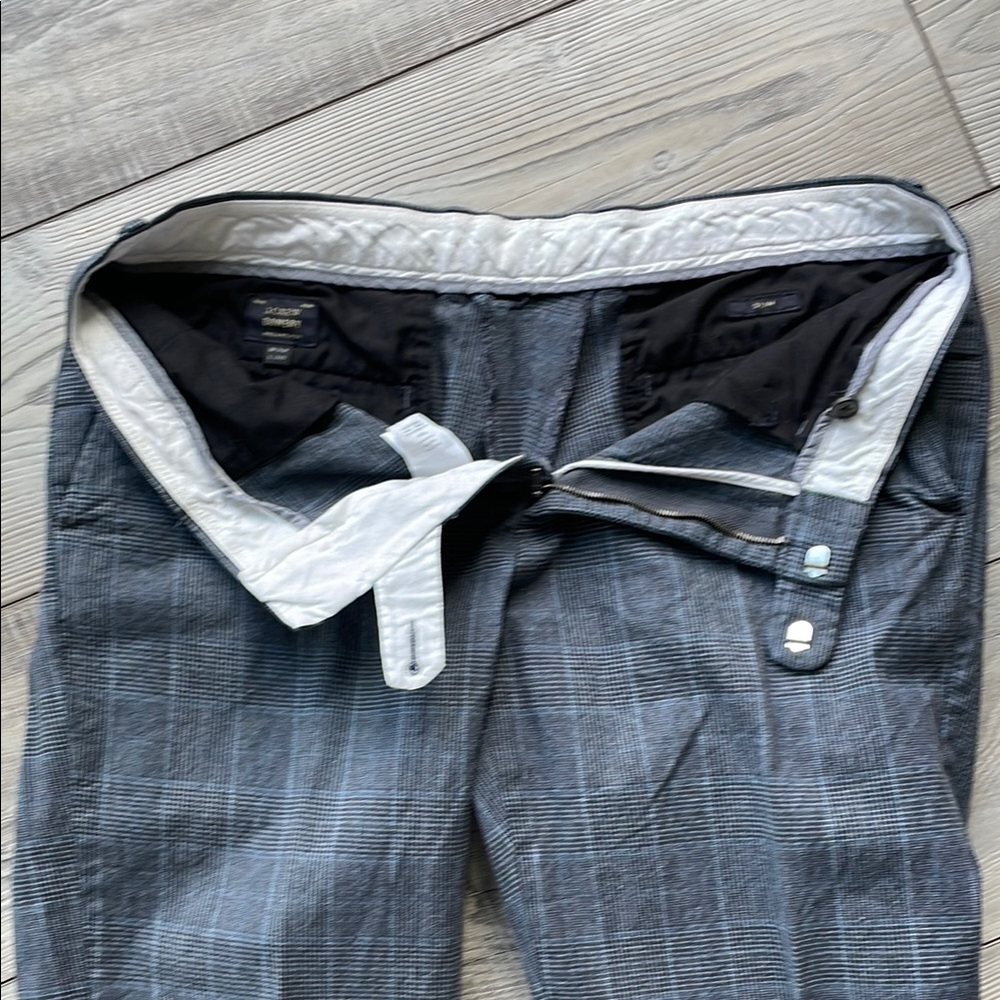 J. Crew Gray Dress Pants with Subtle Plaid Pattern